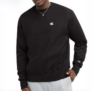 Champion C Logo Reverse Weave Crewneck Sweatshirt Medium Black Mens